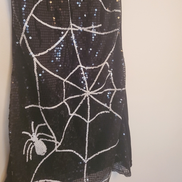 Halloween Sequin Spiderweb Mini Dress - Picture 4 of 7